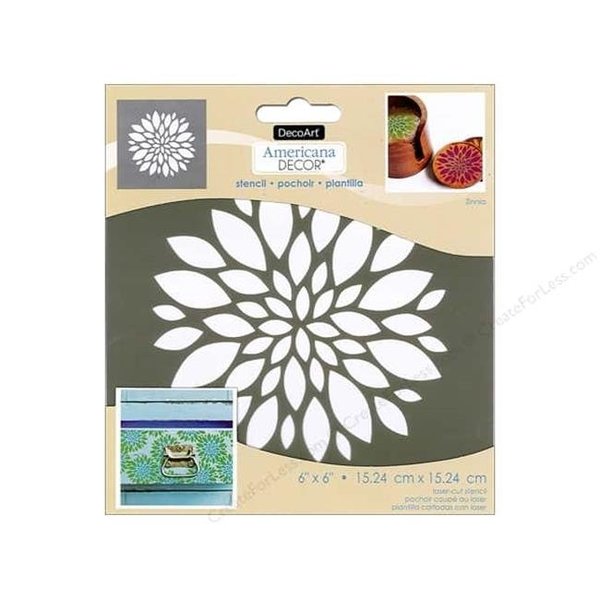 Deco Art Deco Art 233818 6 x 6 in. Zinnia Stencil Pack of 3 233818